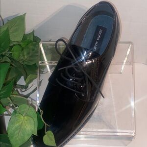 Men's Black Patent Lace-Up Oxford Shoes